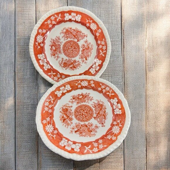 Vintage Spode Copeland Madrid Made In England Porcelain Dish Plate Set 2 Dishes - Picture 1 of 9
